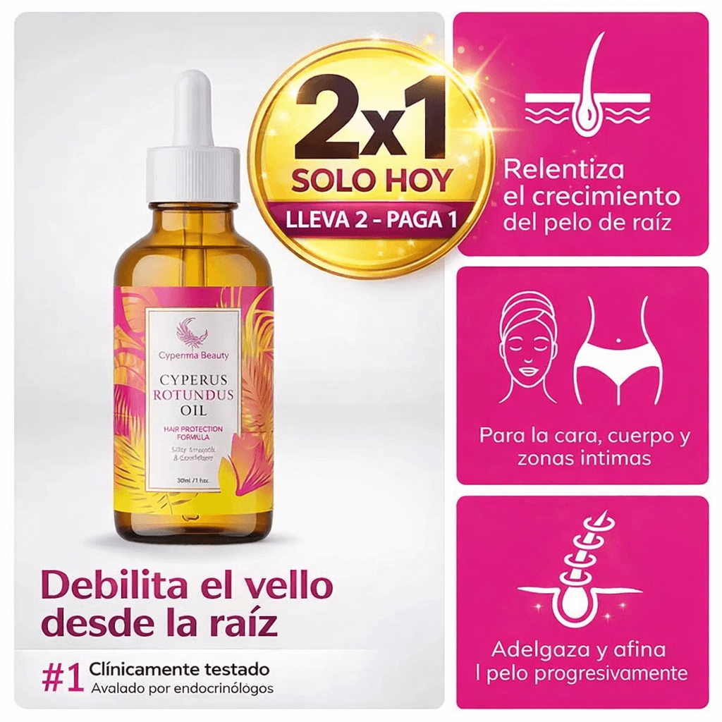 CYPERUS: INHIBIDOR EGIPCIO DE VELLO NO DESEADO PARA MUJERES 2X1