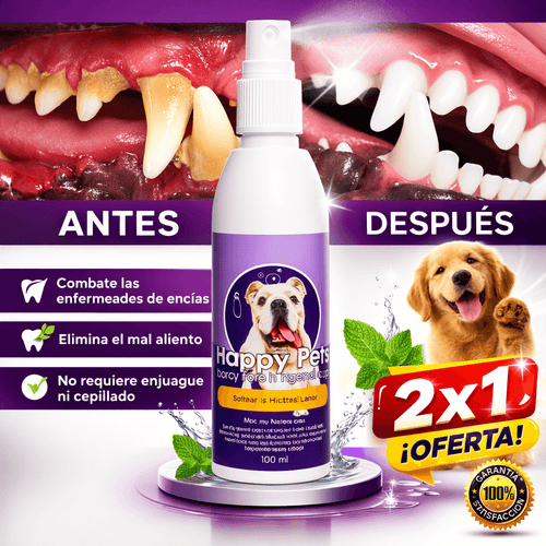 Happy Pets 240ml ® – Eliminador de Sarro Dental 2X1