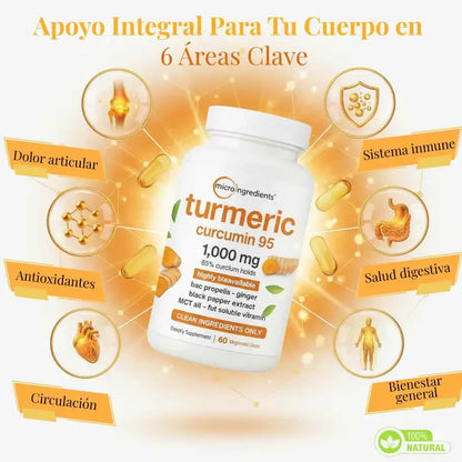 Turmeric Curcumin 95% – Fórmula Antiinflamatoria Natural
