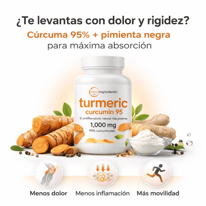 Turmeric Curcumin 95% – Fórmula Antiinflamatoria Natural