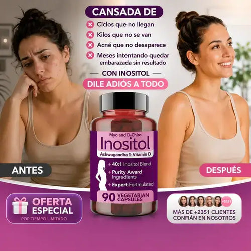Inositol Myo + D-Chiro con Ashwagandha & Vitamina D 120C