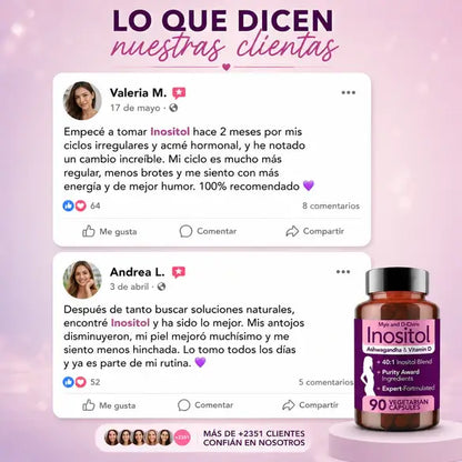 Inositol Myo + D-Chiro con Ashwagandha & Vitamina D 120C