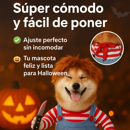 ScaryPaw – Disfraz muñeco asesino para mascotas