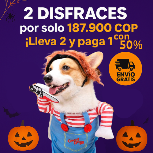 ScaryPaw – Disfraz muñeco asesino para mascotas